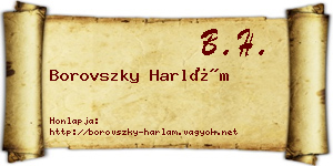 Borovszky Harlám névjegykártya
